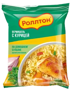 Изд. мак. быстрого приготовления вермишель роллтон на дом. бульоне с курицей 60 гр